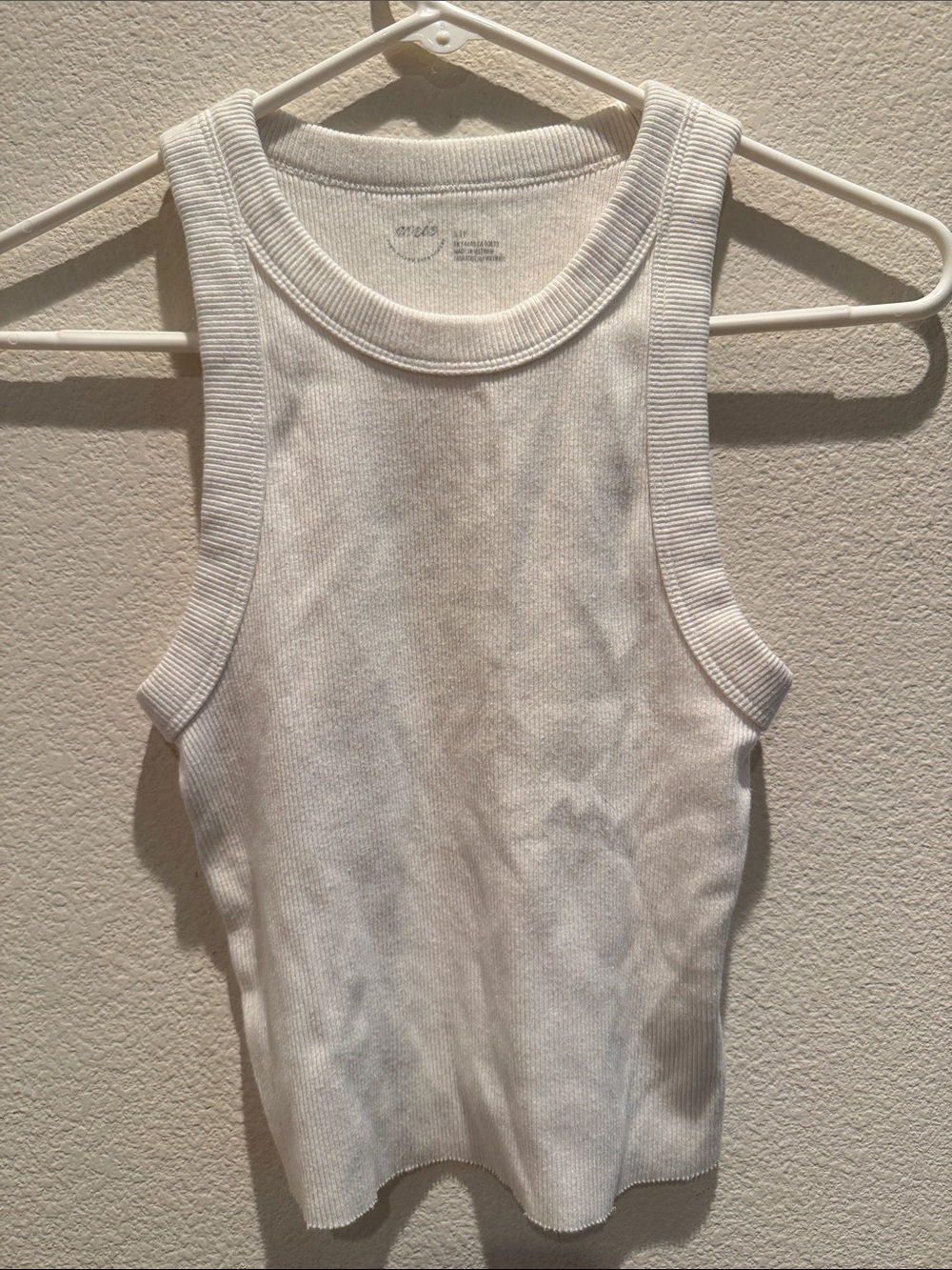 Aerie Cream Ribbed Tank Top